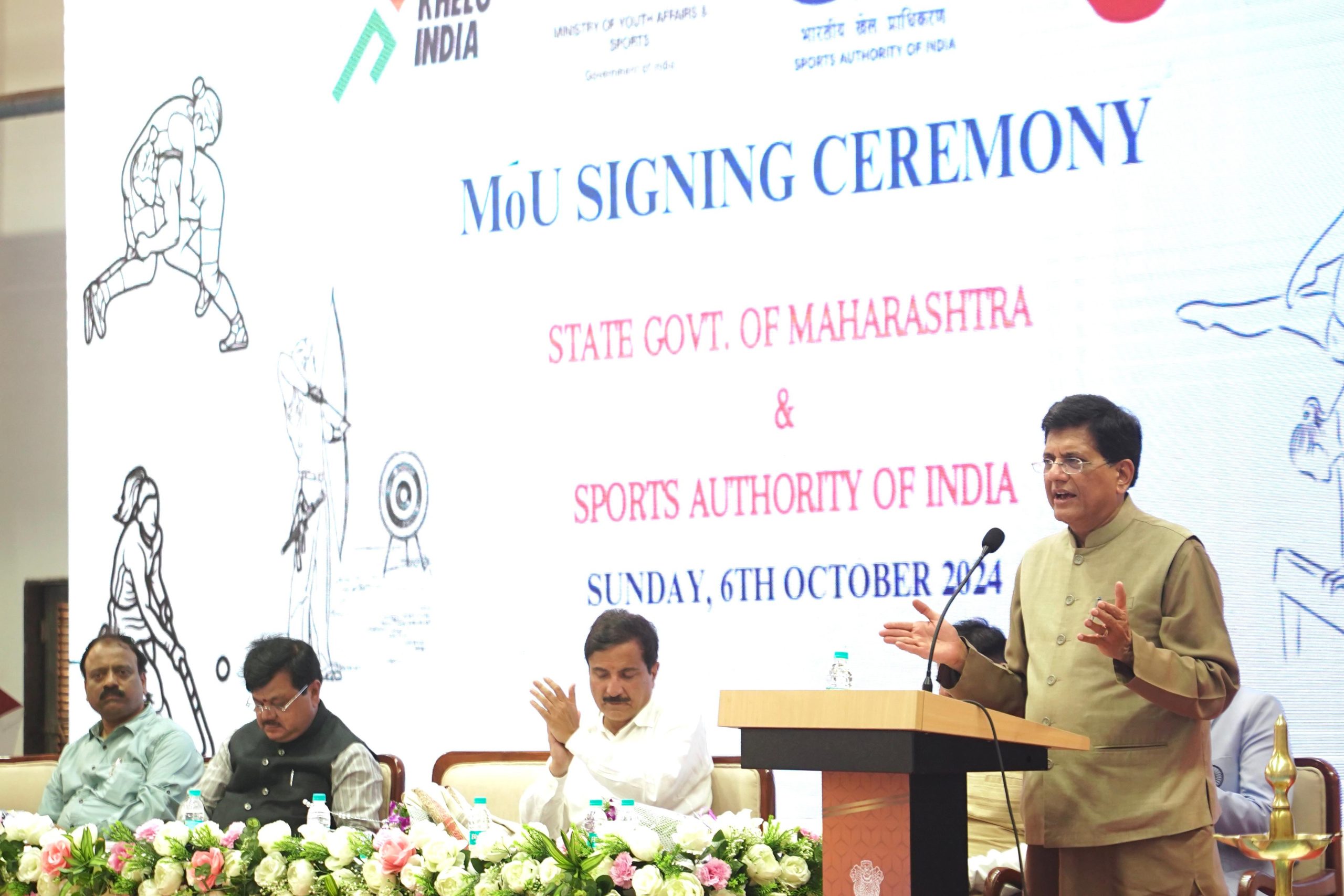 Union Commerce and Industry Minister Piyush Goyal speaking at an official event